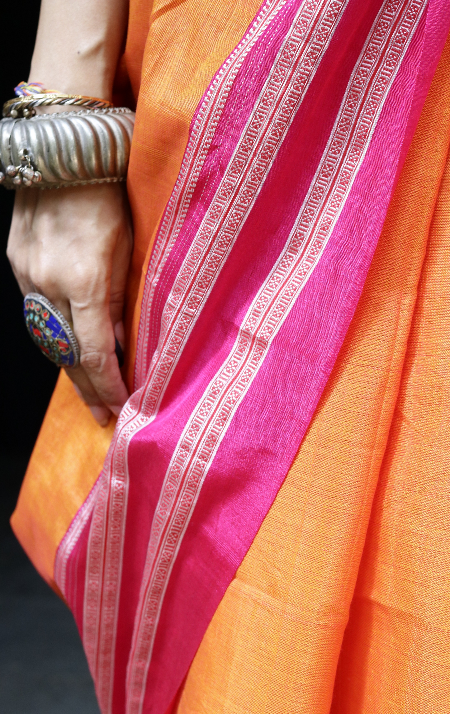 Buy Ilkal Cotton Silk Handloom Saree : Handloom Ilkal 'Narangi Rani'