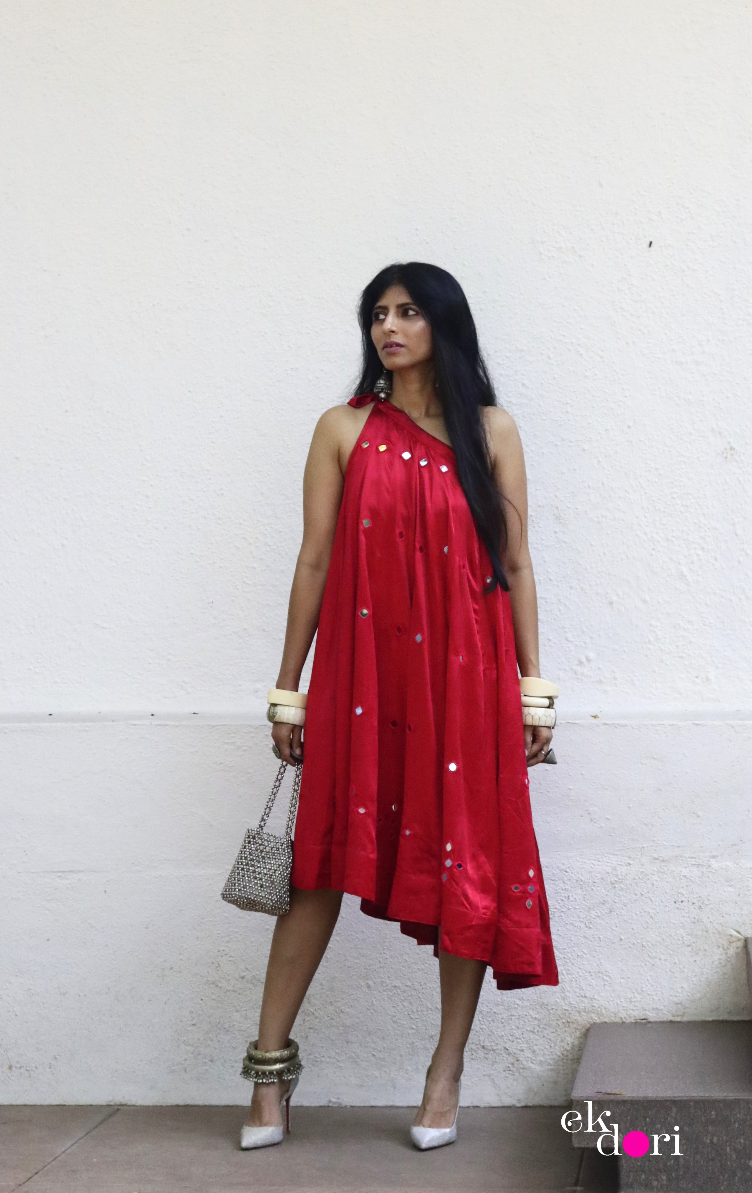 Bandhani Mirror Work Dress – Hatheli