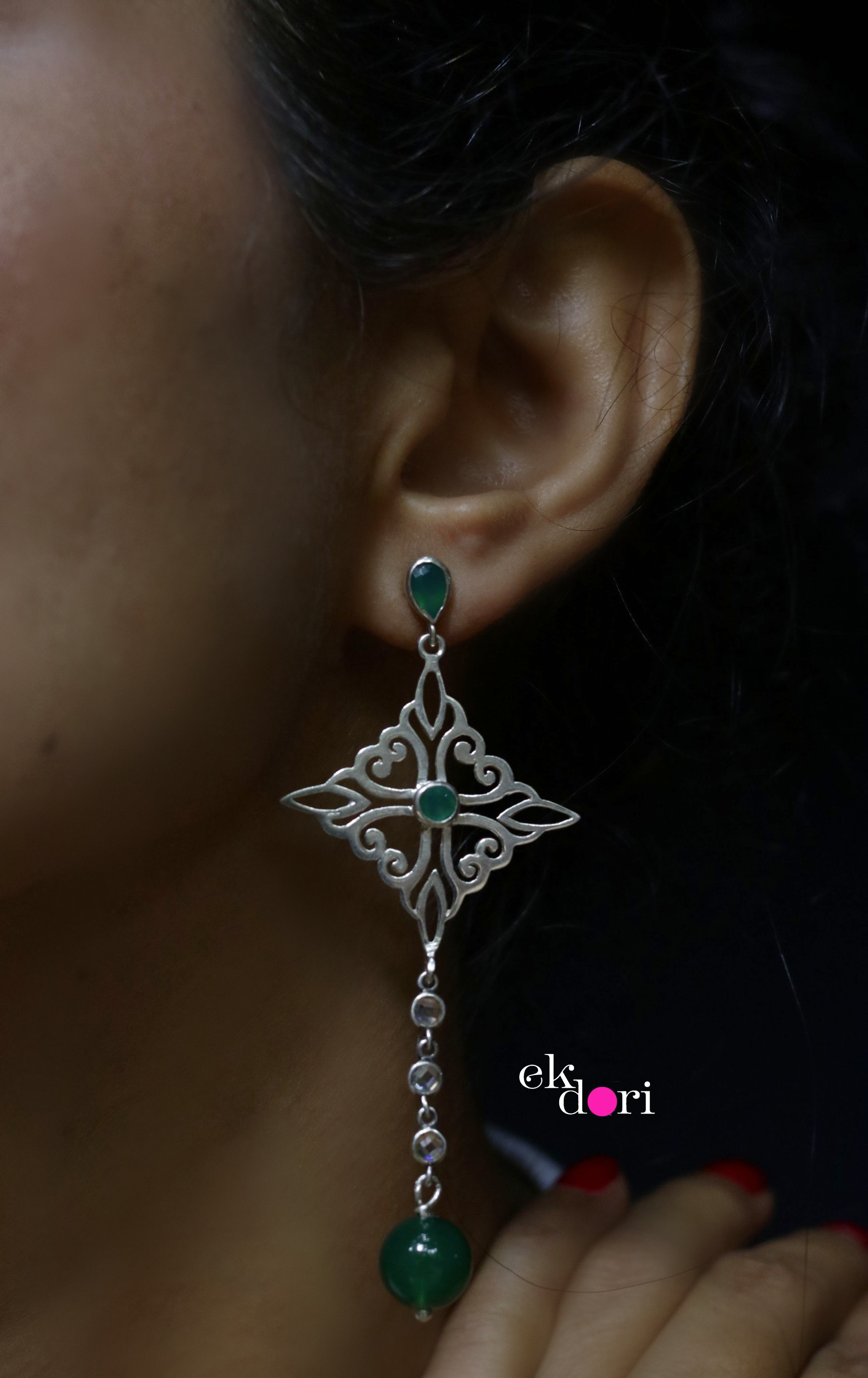 Jade hot sale statement earrings