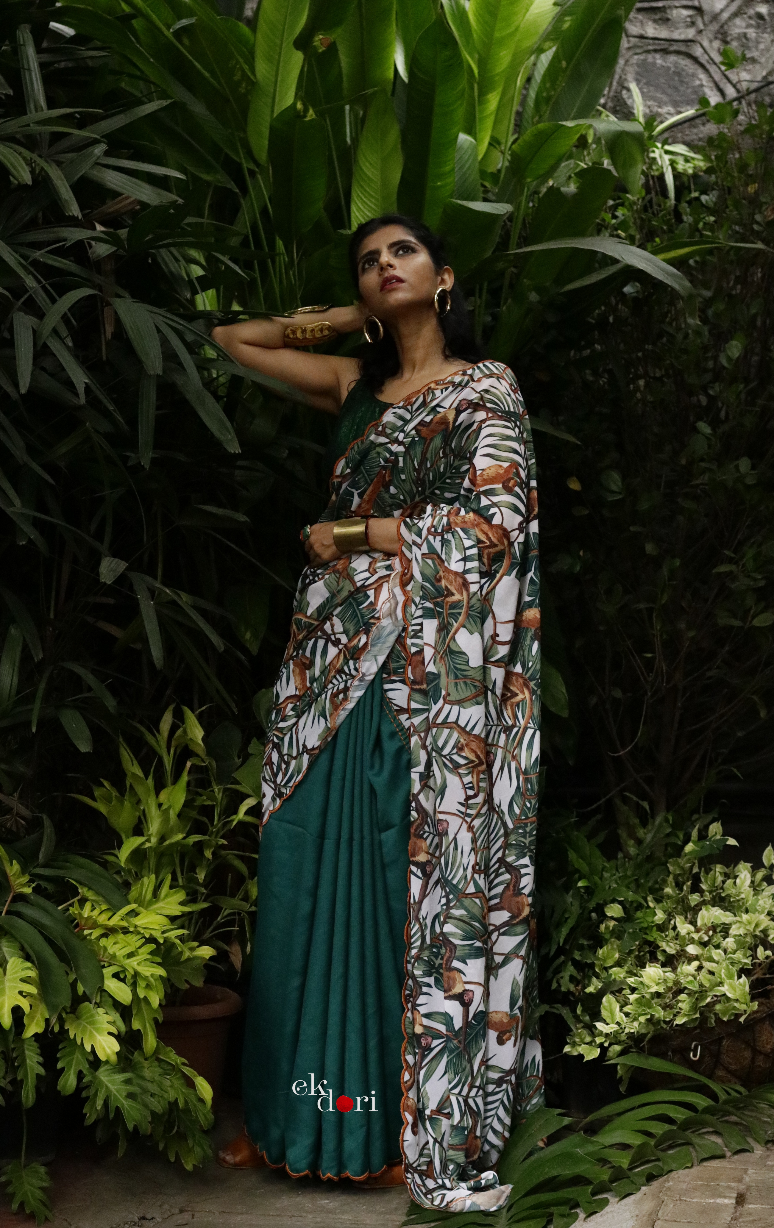 Animal Attack-Leopard Chiffon Saree