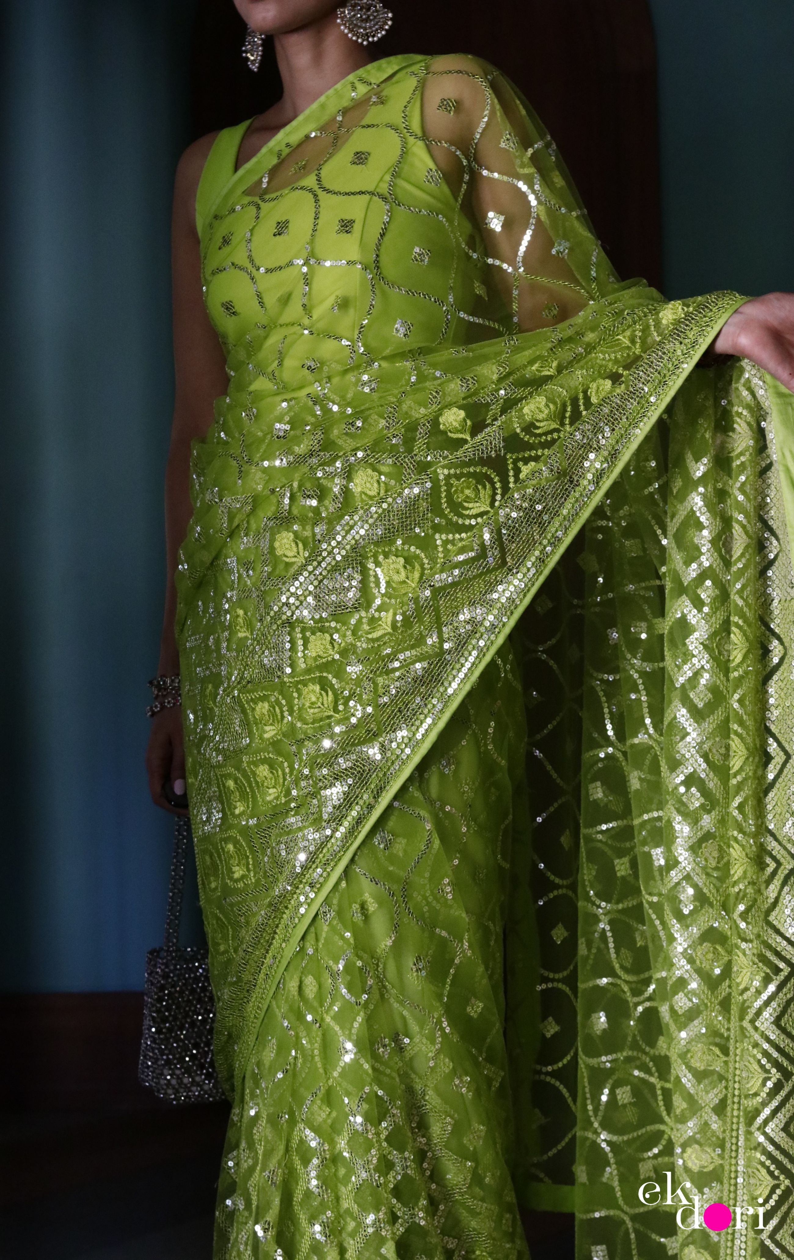 Ready to Wear Saree Ruhani Silk With Thread Embroidery |  readytowearsaree.com