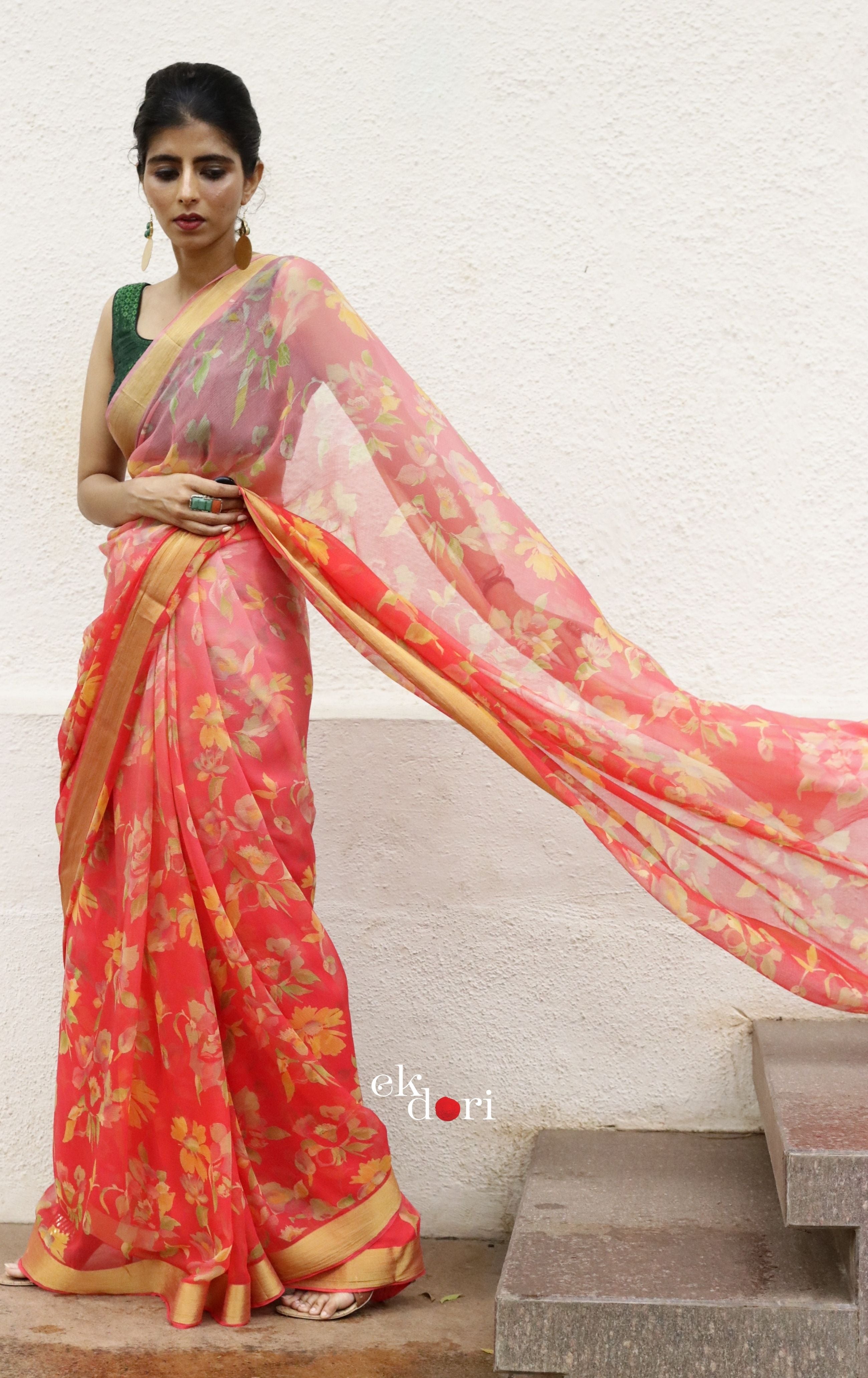 Buy Purple Chiffon Saree for Women Online from India's Luxury Designers 2024