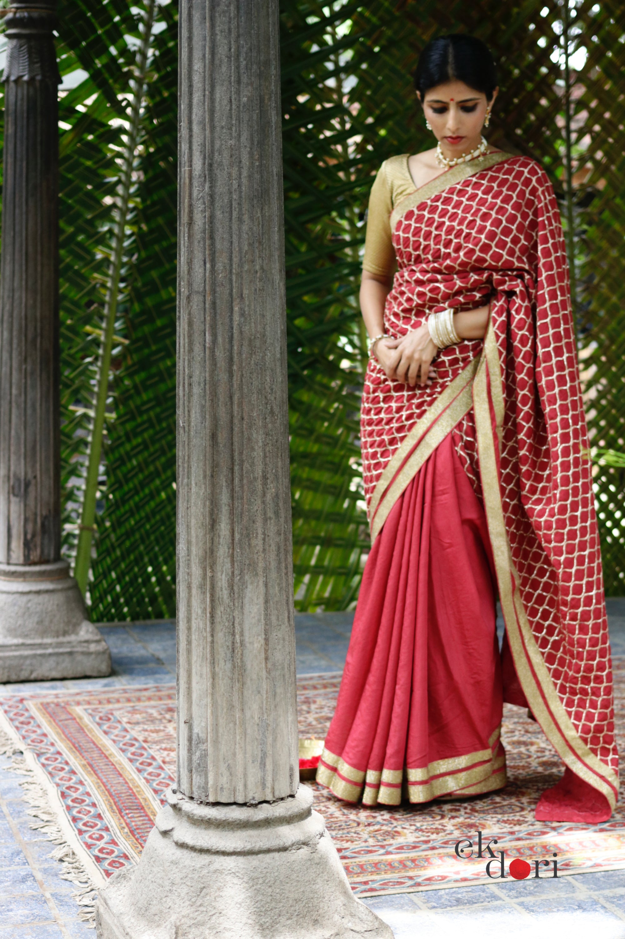 Buy Printed Work Georgette Red Color Saree Party Wear Online at Best Price  | Cbazaar