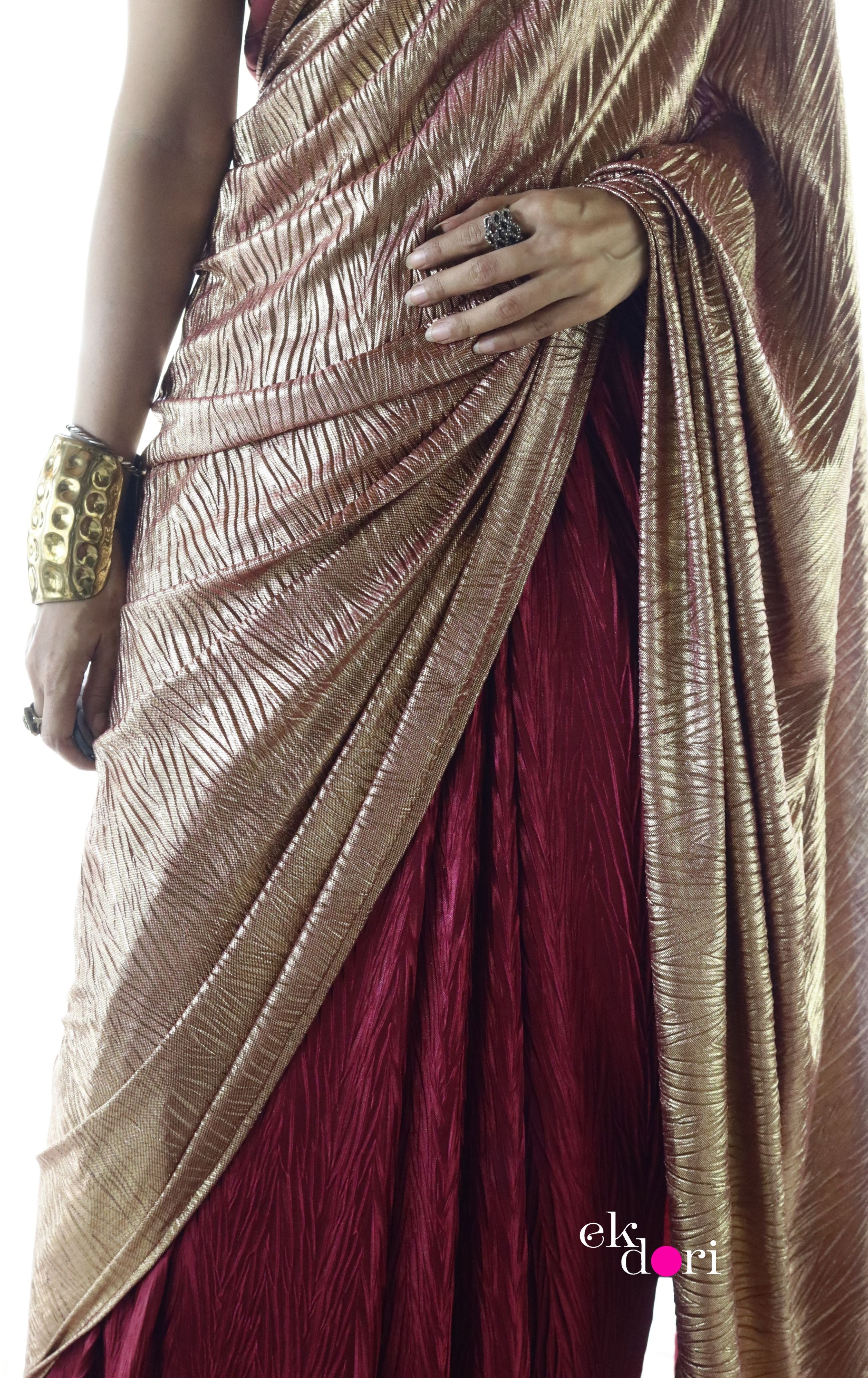 Metallic Gold Patola Silk Saree with Mirror Khatli and Cut-Dana work : Top  Pick | Saree designs, Saree, Silk sarees