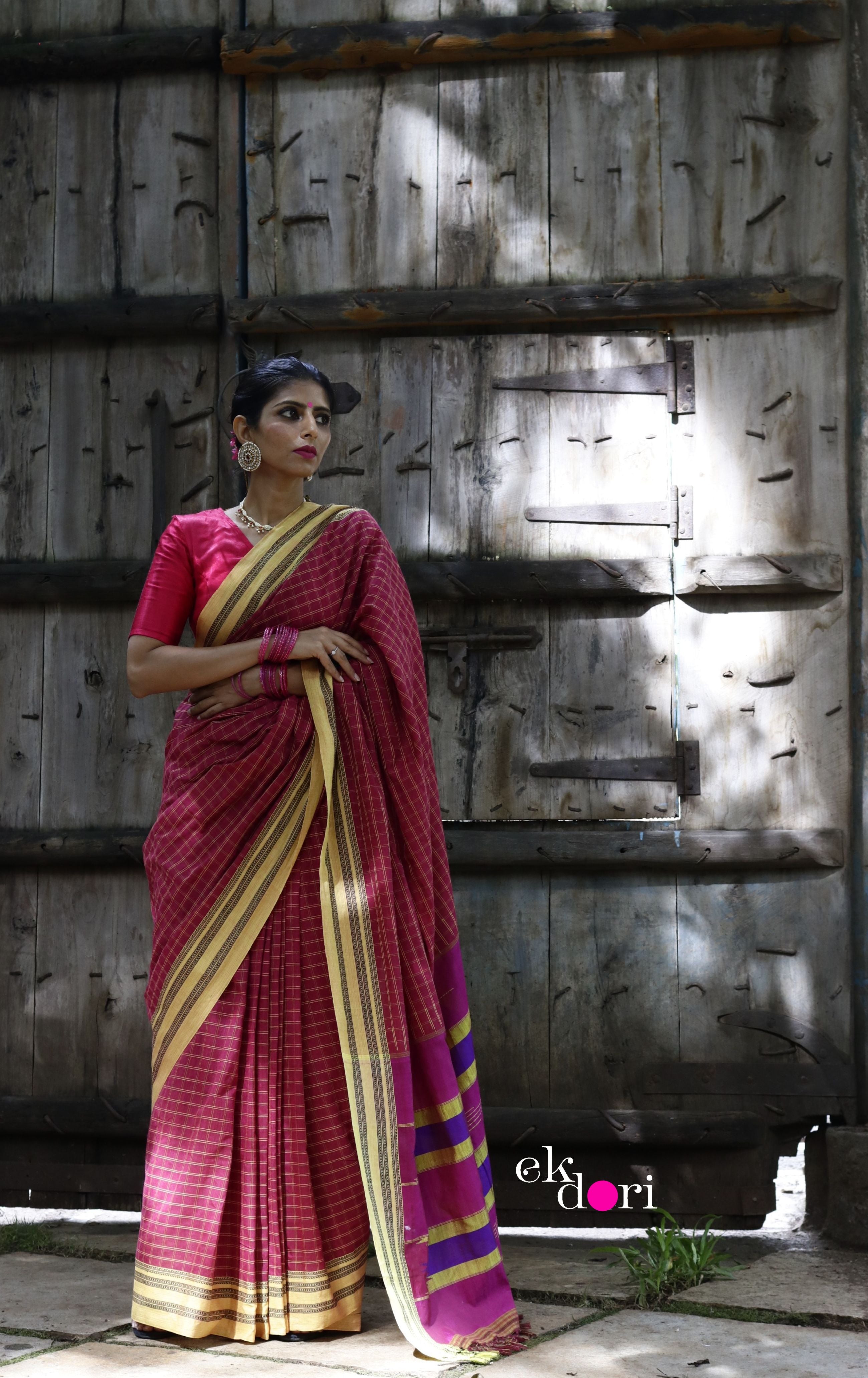 Kaisori Malhar Dabu Indigo Silk Cotton saree