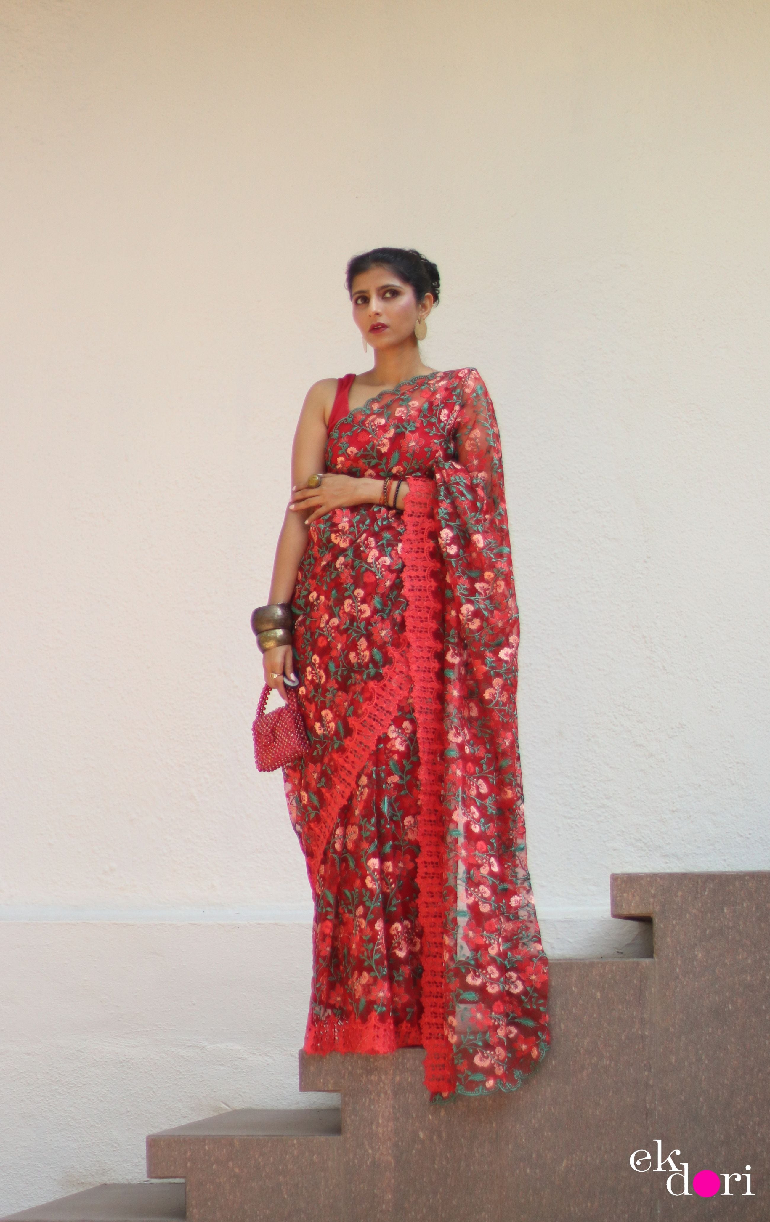 L97, Red Rose Luxury Party Wear Saree, Size (XS-30 to L-38) – Style Icon  www.dressrent.in