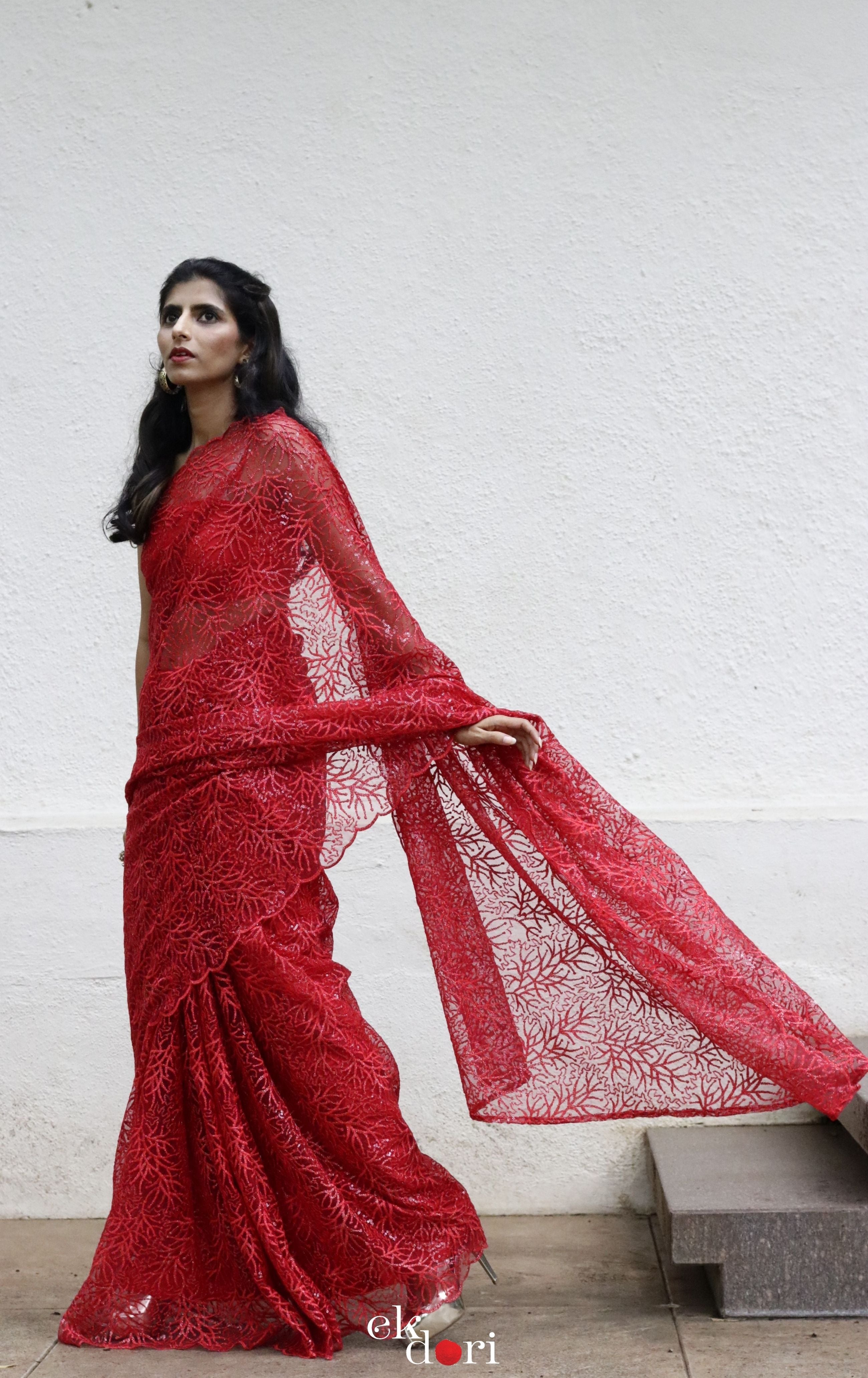 Red Sequins Sarees: Buy Latest Designs Online- JOSHINDIA – Joshindia